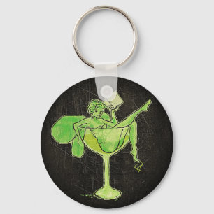 Absinthe Girl In Glass (no text) Keychain