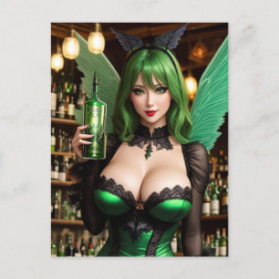 Absinthe Green Fairy Carte postale
