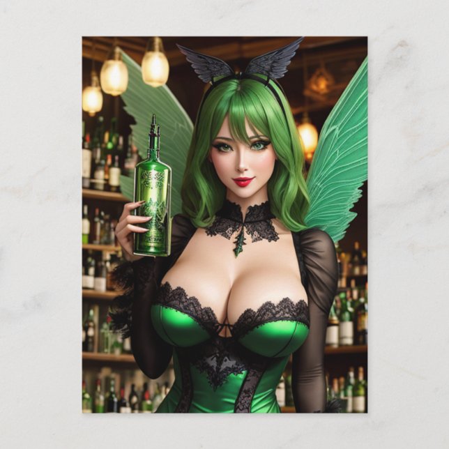 Absinthe Green Fairy Carte postale (Devant)
