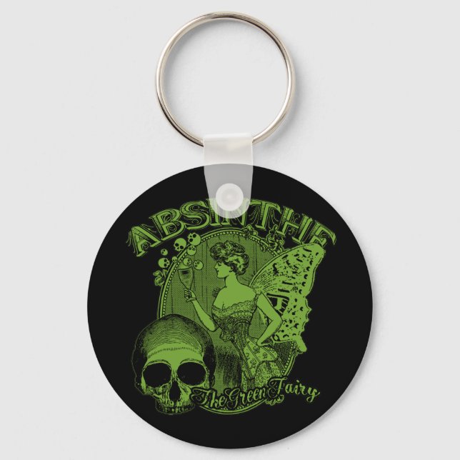 Absinthe Green Fairy Lady Keychain (Front)