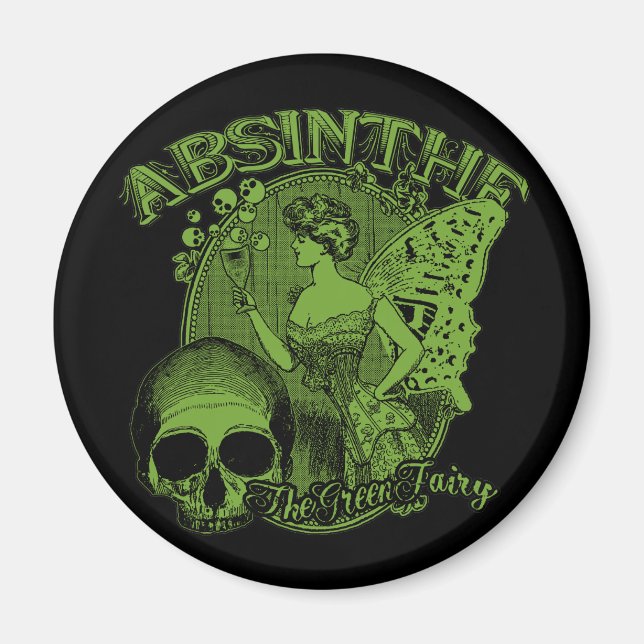 Absinthe Green Fairy Lady Magnet (Front)
