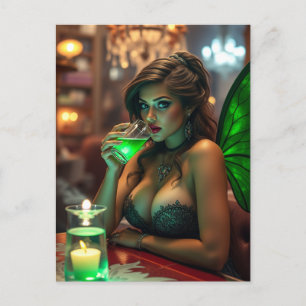 Absinthe Green Fairy Poster Postcard