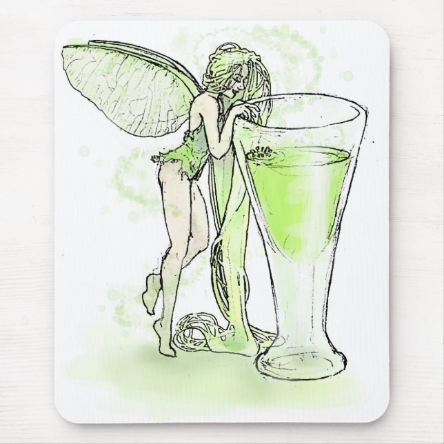 Absinthe La Fee Verte Fairy With Glass (no text) Mouse Pad (Front)