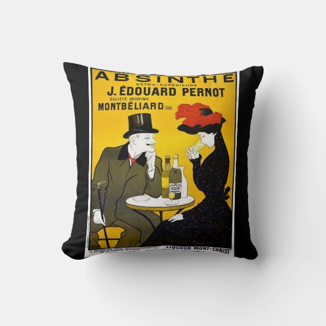 Absinthe Leonetto Cappiello Vintage Advertisement Throw Pillow (Front)