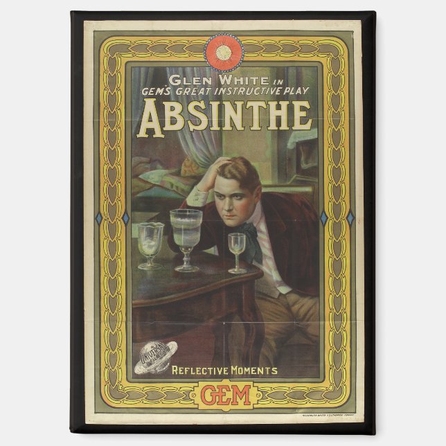 Absinthe playbill vintage play advertisement magnet (Front)