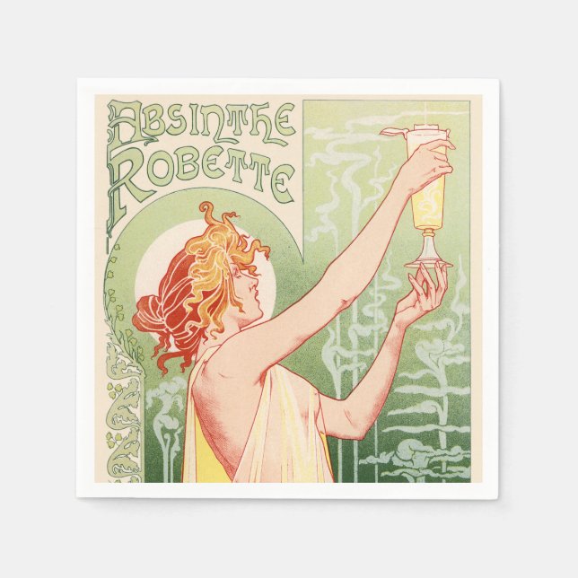 Absinthe Robette - Alcohol Vintage Poster Napkin (Front)