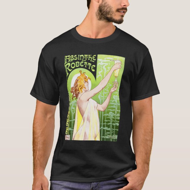 Absinthe Robette Throw Pillow Beverage Coaster T-Shirt (Front)