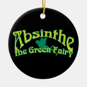 Absinthe Text The Green Fairy Ceramic Ornament
