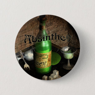 Absinthe Tray Still Life 2 Inch Round Button