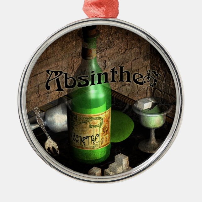 Absinthe Tray Still Life Metal Ornament (Front)