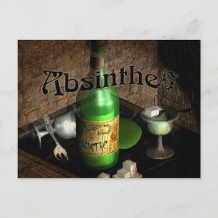 Absinthe Tray Still Life Postcard