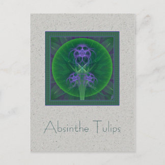 Absinthe Tulips Mandala Postcard