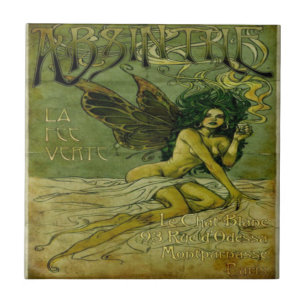 Absinthe Vintage Green Fairy Tile