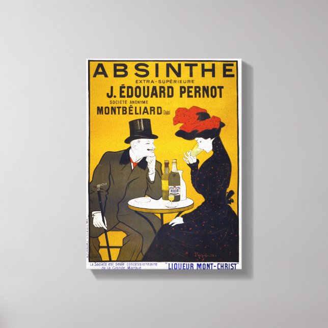 Absinthe Vintage Poster Restored Canvas Print (Front)