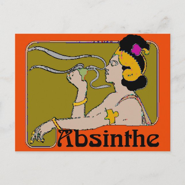Absinthe Woman Postcard (Front)