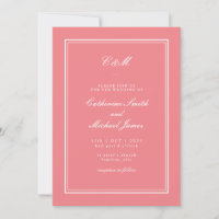 Absolute Classic Coral Pink Monogram Wedding