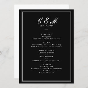 Absolute Classic Script Black and White Wedding Program