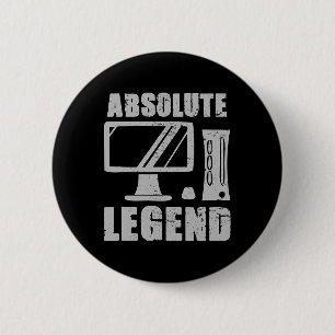 Absolute Legend Funny Video Game Player Quote Pc G 2 Inch Round Button