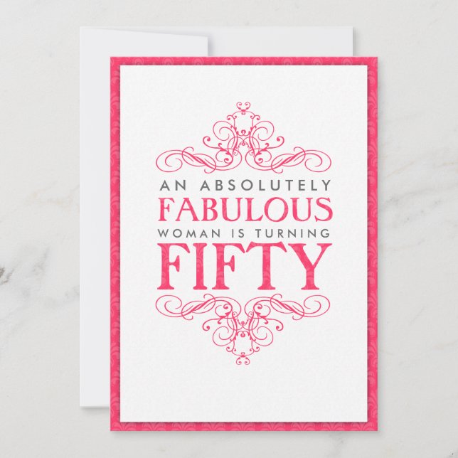 Absolutely Fabulous 50th Birthday Party Invitation (Front)