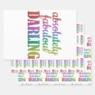 ABSOLUTELY FABULOUS DARLING - FABULOUS - DARLING - WRAPPING PAPER SHEET