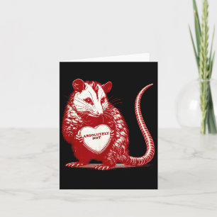 Absolutely not opossum funny valentine animal hear card