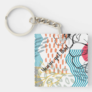 absract design magnet flowers keychain