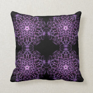 absract dynamic fractal mandala texture throw pillow