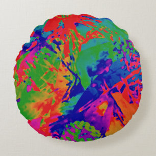 Absract Punk Rock Design Round Pillow