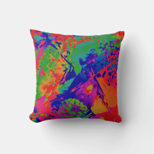 Absract Punk Rock Design Throw Pillow