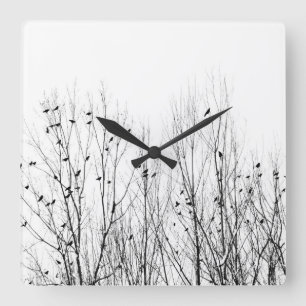 Absract White Square Wall Clock
