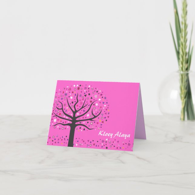 Abstact Arbre de vie Carte de remerciements Bat mi (Devant)