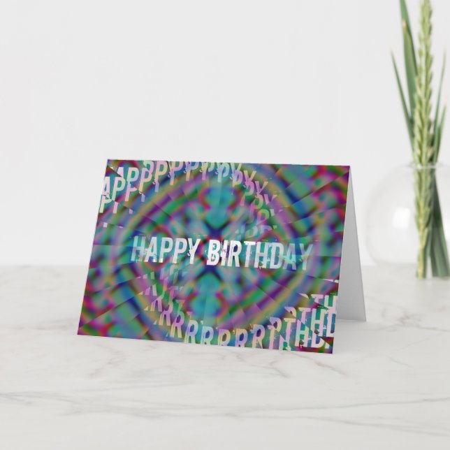 Abstact Birthday Illusion Card (Front)