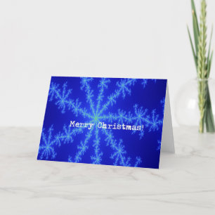 Abstact Blue Snowflake, Merry Christmas! Holiday Card