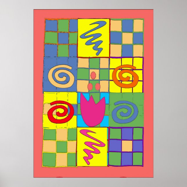 Abstact Design in Squares Poster (Front)