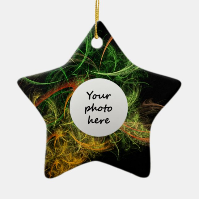 Abstarct Art Space Flowers Ceramic Ornament (Front)