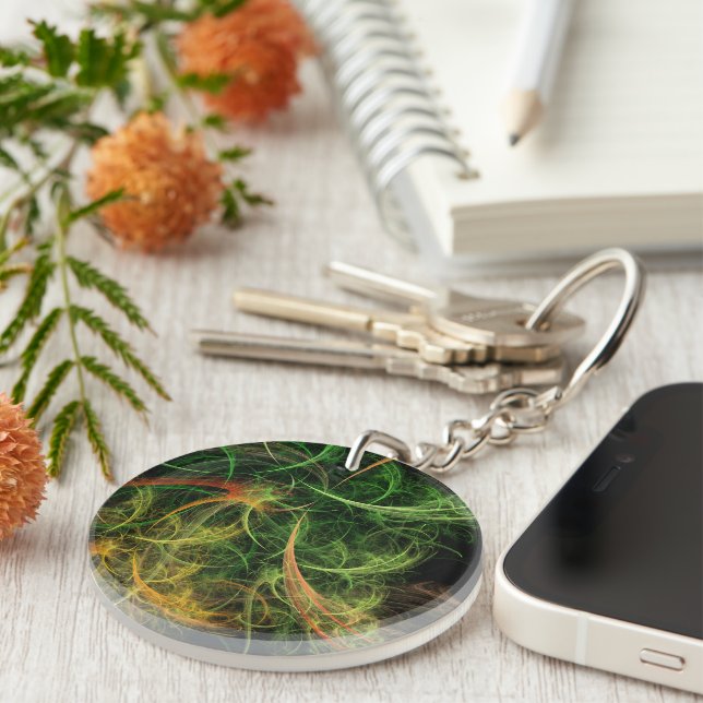 Abstarct Art Space Flowers Keychain (Front Right)