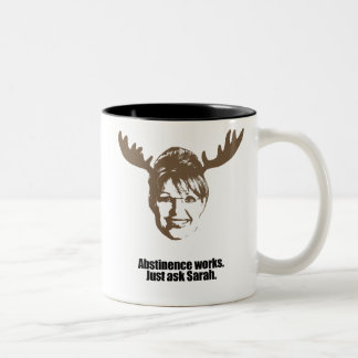 Abstinence works - ask Sarah Two-Tone Coffee Mug