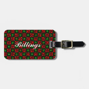 Abstrace Christmas Checkerd Design Luggage Tag