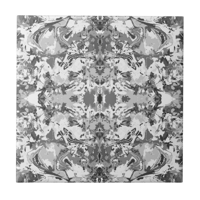Abstrack Black and White Exclusive Fashion Pattern Tile (Front)