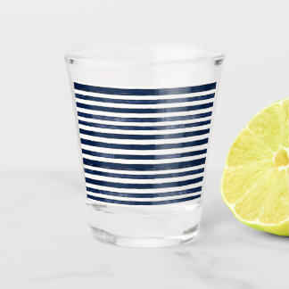 Abstrack navy Stripes Seamless Shot Glass