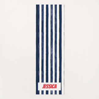 Abstrack navy Stripes Seamless Yoga Mat