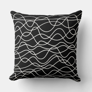 Abstract 010517 - White on Black Throw Pillow