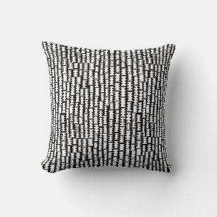 Abstract 020712 - White on Black Throw Pillow