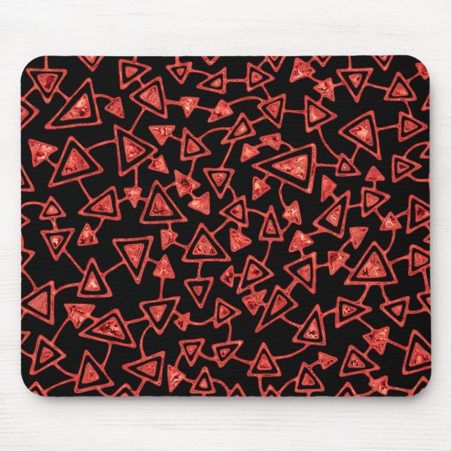 Abstract 021112 - Cranberry Ice on Black Mouse Pad (Front)