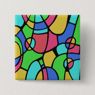 Abstract 02 2 inch square button