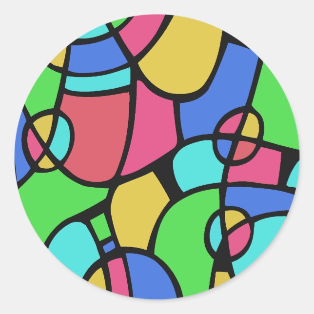 Abstract 02 classic round sticker (Front)