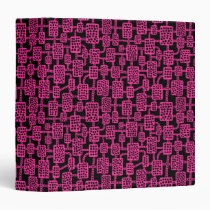 Abstract 041113 (1.5in) - Hot Pink on Black Binder