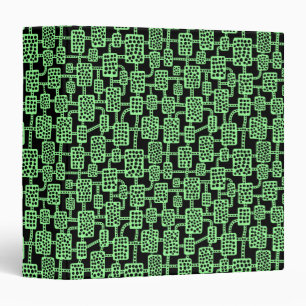Abstract 041113 (1.5in) - Mint Green on Black Binder