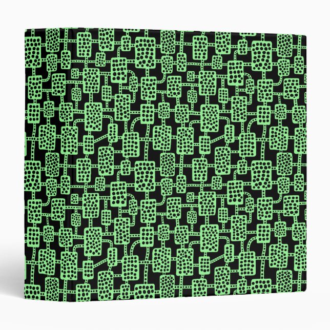 Abstract 041113 (1.5in) - Mint Green on Black Binder (Front/Spine)