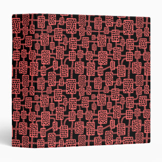 Abstract 041113 (1.5in) - Tropical Pink on Black Binder